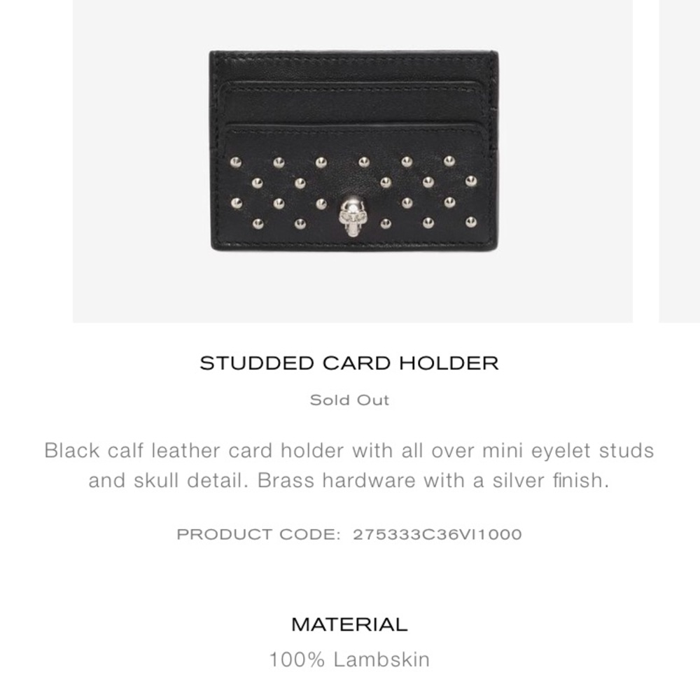 Alexander McQueen ๐ Card Holder - Picture 1 of 8